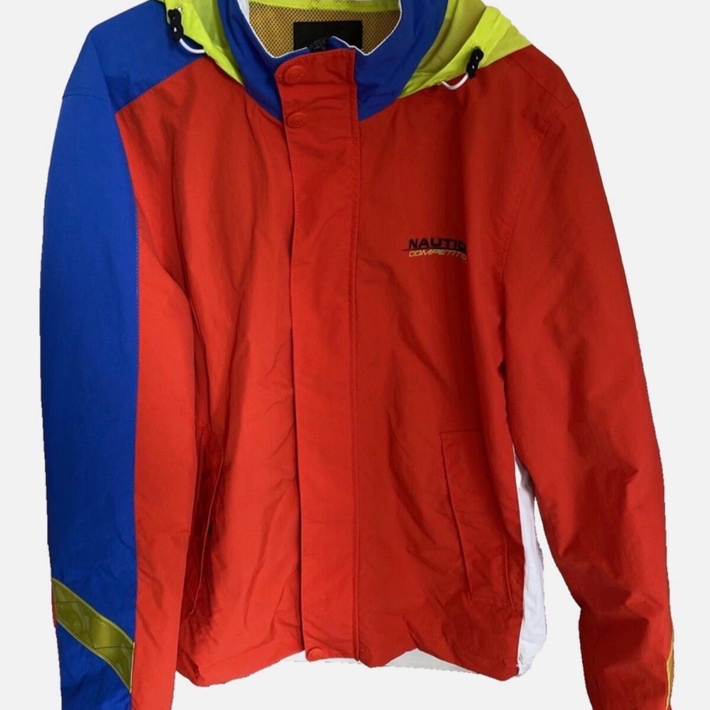 Nautica Red and Blue Hooded Jacket